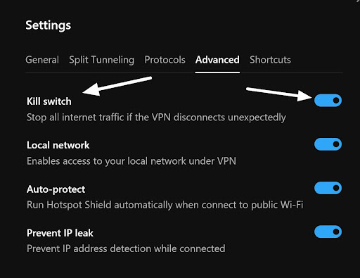 HotspotShield Kill Switch