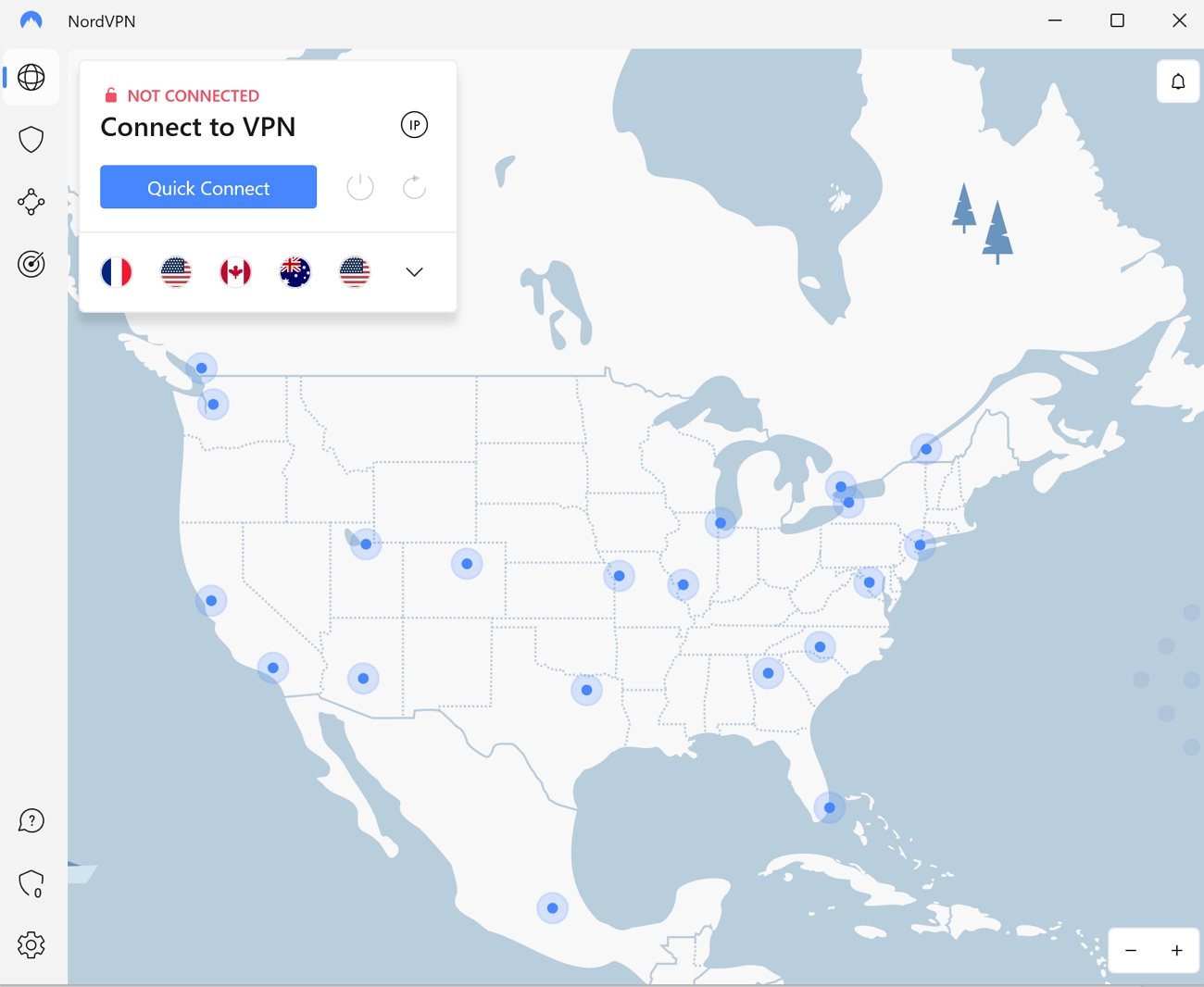 NordVPN map