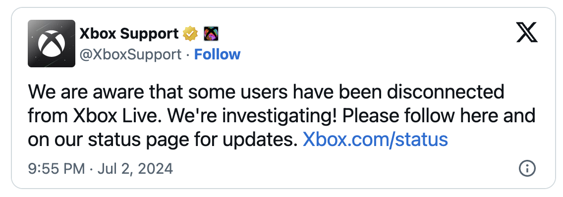 Xbox outage